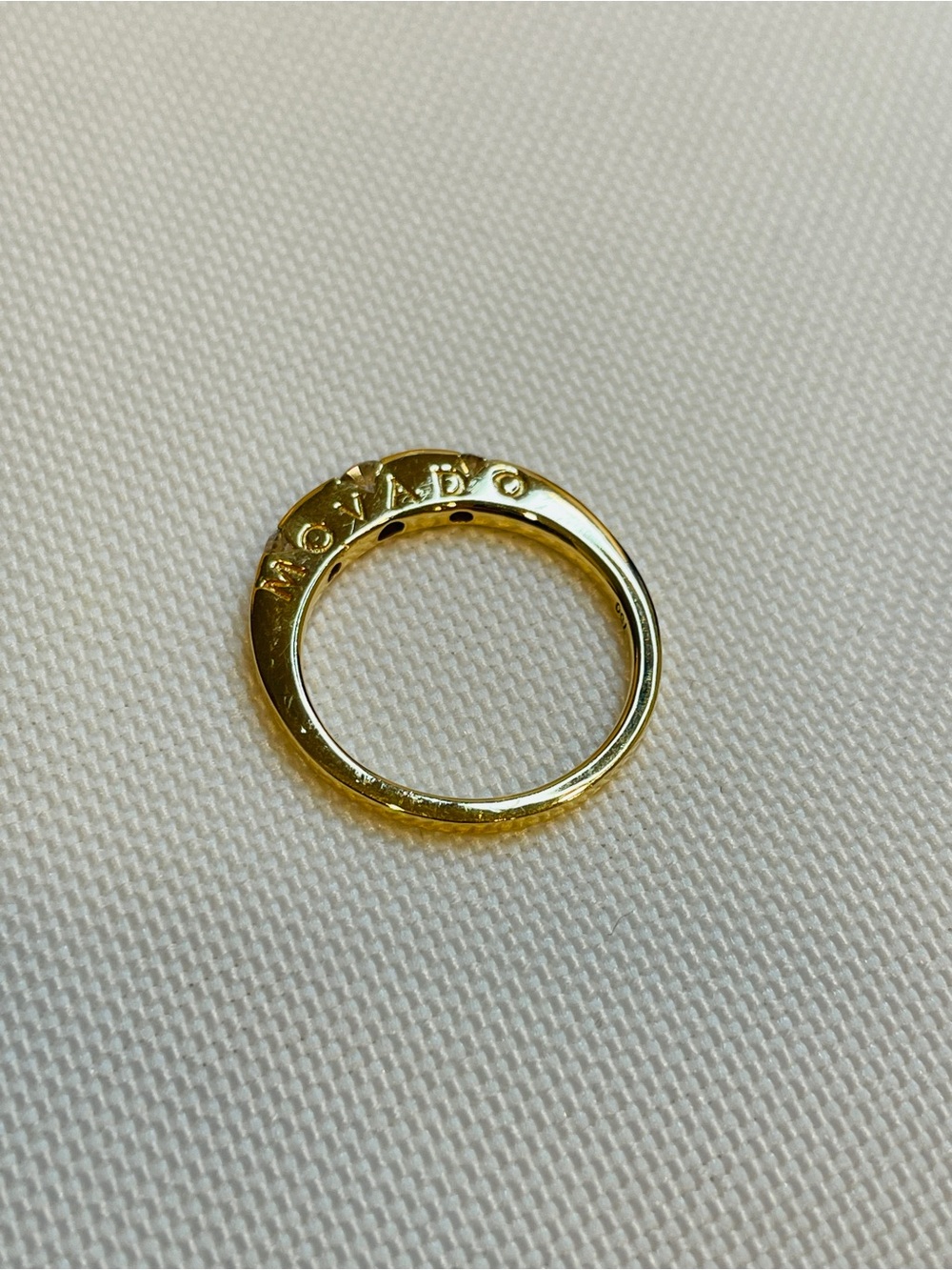 Movado 18k Yellow Gold Diamond Band Ring - Picture 6 of 8